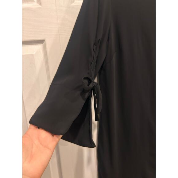 Etcetera Black Sheath Dress Tie Sleeves Size 6 - Picture 4 of 8